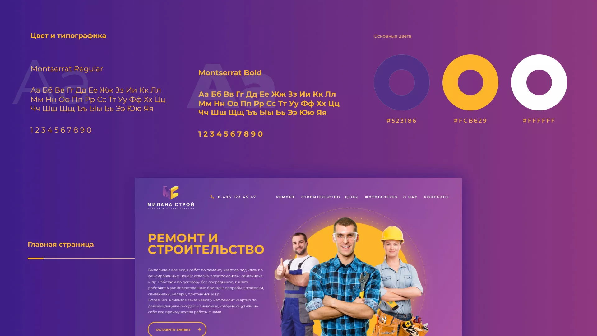 Разработка сайта строительной компании «Милана-Строй» в Киржаче