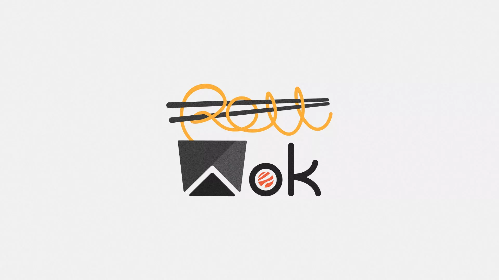 Разработка логотипа суши-бара «Roll Wok Club» в Киржаче